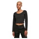 тениска,дамски,тениски,urban,classics,organic,wide,neck,cropped,long,sleeve,t,shirt,black,(black)