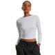 тениска,дамски,тениски,urban,classics,ruffled,super,slim,long,sleeve,t,shirt,2,units,white,(white)