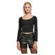 тениска,дамски,тениски,urban,classics,short,rib,wide,v,neck,long,sleeve,v,neck,t,shirt,black,(black)