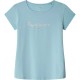 тениска,детски,тениски,pepe,jeans,hana,glitter,n,short,sleeve,t,shirt,blue,(pale,blue)