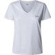 тениска,дамски,тениски,pepe,jeans,macy,short,sleeve,v,neck,t,shirt,white