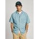 риза,с,къс,ръкав,мъжки,ризи,pepe,jeans,mace,tint,short,sleeve,shirt,denim,6oz,blue,lightweight,denim,(blue)