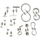 бижутерия,urban,classics,stud,earrings,10,units,silver,(silver)