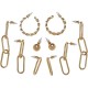 бижутерия,urban,classics,various,chain,earrings,5,units,golden,(gold)