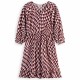 рокля,дамски,поли,и,рокли,scotch,&,soda,wavy,3,4,sleeve,short,dress,pink,(imagine,wavy,pink)