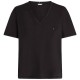 тениска,дамски,тениски,tommy,hilfiger,slub,cropped,short,sleeve,v,neck,t,shirt,black