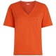 тениска,дамски,тениски,tommy,hilfiger,slub,cropped,short,sleeve,v,neck,t,shirt,brilliant,orange,(orange)