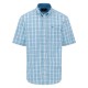 карирана,риза,дамски,ризи,мъжки,ризи,fynch,hatton,summer,check,short,sleeve,shirt,blue,(minty,green)