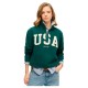 блуза,дамски,блузи,superdry,athletic,essential,applique,half,zip,sweatshirt,green,(dark,pine,green)