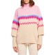 блуза,дамски,пуловери,дамски,плетени,дрехи,sundek,norwegian,style,high,neck,sweater,pink