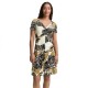 къси,панталони,дамски,поли,и,рокли,tom,tailor,easy,jersey,short,sleeve,short,dress,neutral,cut,leaves,design,(white)