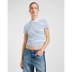 тениска,дамски,тениски,lee,cropped,short,sleeve,t,shirt,white,indigo,stripe,(white)