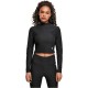 тениска,дамски,тениски,starter,black,label,cropped,stretch,rib,turtleneck,long,sleeve,t,shirt,black