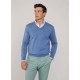 блуза,мъжки,пуловери,façonnable,cosilk,v,neck,sweater,blue,(blue,marl)