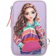канцеларски,принадлежности,topmodel,joy,(0412842),triple,pocket,pencil,case,purple,(multicolor)