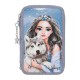 канцеларски,принадлежности,topmodel,wolf,(0413149),triple,pocket,pencil,case,blue,(blue)