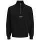 блуза,мъжки,пуловери,jack,&,jones,soho,quarter,plus,size,full,zip,sweatshirt,black