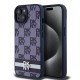 други,аксесоари,dkny,pu,leather,checkered,pattern,and,stripe,iphone,15,phone,case,blue,(blue)