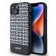 други,аксесоари,dkny,pu,leather,repeat,pattern,bottom,stripe,magsafe,iphone,14,phone,case,black,(black)