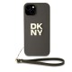 други,аксесоари,dkny,pu,leather,stack,logo,wrist,strap,iphone,14,phone,case,brown,(brown)