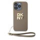 други,аксесоари,dkny,pu,leather,stack,logo,wrist,strap,iphone,14,pro,max,phone,case,beige,(beige)