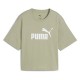 тениска,дамски,тениски,puma,ess,no,1,logo,cropped,short,sleeve,t,shirt,lux,army,(green)