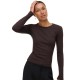 тениска,дамски,тениски,vero,moda,chloe,long,sleeve,t,shirt,chocolate,torte,(brown)