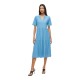 рокля,дамски,поли,и,рокли,vila,kawa,short,sleeve,midi,dress,blue