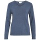 блуза,дамски,пуловери,дамски,плетени,дрехи,vila,ril,v,neck,sweater,blue,(vintage,indigo,dark,melange)
