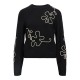 блуза,дамски,пуловери,дамски,плетени,дрехи,object,laney,rubin,sweater,black,sandshell,new,floral,(black)