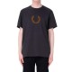 тениска,мъжки,тениски,fred,perry,flocked,laurel,short,sleeve,t,shirt,grey