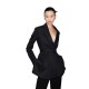 сако,дамски,сака,lily,asymmetrical,waist,tie,blazer,black