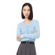 жилетка,дамски,пуловери,дамски,плетени,дрехи,lily,business,fashion,color,block,cardigan,sky,blue,(blue)