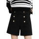 къси,панталони,дамски,панталони,lily,double,breasted,woolen,shorts,black