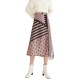 пола,дамски,поли,и,рокли,lily,irregular,patchwork,skirt,almond,(brown)