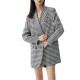 сако,дамски,сака,lily,plaid,shimmer,oversized,blazer,black,(grey)