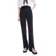 панталони,дамски,панталони,lily,split,fit,high,waist,pants,black
