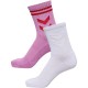 чорапи,дамски,чорапи,hummel,love,socks,2,pairs,white,pink,(multi,colour)