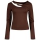 тениска,дамски,тениски,guess,eleanor,buckle,long,sleeve,t,shirt,regal,brown