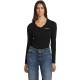 тениска,дамски,тениски,guess,jeans,america,slim,mini,long,sleeve,v,neck,t,shirt,jet,black,a996,(black)