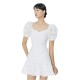 рокля,дамски,поли,и,рокли,lily,bubble,short,sleeve,dress,white