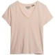 тениска,дамски,тениски,superdry,studios,slub,emb,vee,short,sleeve,t,shirt,mauve,morn,pink,(beige)