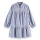 рокля,детски,поли,и,рокли,scotch,&,soda,cotton,flannel,printed,long,sleeve,dress,blue,(diamond,leaf)