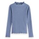 тениска,детски,тениски,scotch,&,soda,mock,ribbed,slim,fit,long,sleeve,t,shirt,blue,(faded,denim)