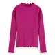 тениска,детски,тениски,scotch,&,soda,mock,ribbed,slim,fit,long,sleeve,t,shirt,pink,(fuchsia,red)