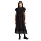 рокля,дамски,поли,и,рокли,scotch,&,soda,pleated,lace,short,sleeve,long,dress,meteorite,(black)