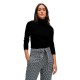 блуза,дамски,пуловери,дамски,плетени,дрехи,salsa,jeans,basic,slim,fit,high,neck,sweater,black