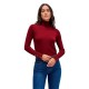 блуза,дамски,пуловери,дамски,плетени,дрехи,salsa,jeans,basic,slim,fit,high,neck,sweater,dark,red