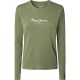 тениска,дамски,тениски,pepe,jeans,new,virginia,long,sleeve,t,shirt,khaki,green,(green)