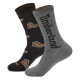 чорапи,мъжки,чорапи,timberland,boot,print,long,socks,2,pairs,black,grey,(black)